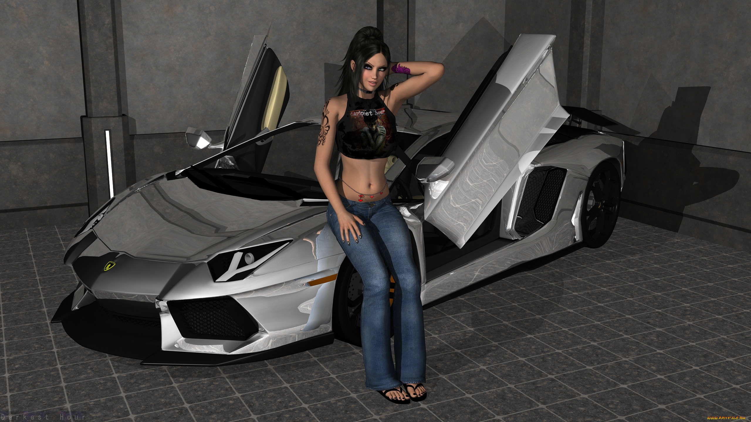 , 3d car&girl, , , , 